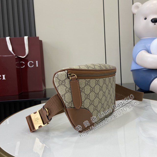 Gucci專櫃古馳最新款Emblem男士旅行系列斜挎包腰包 jh2579型號：821162